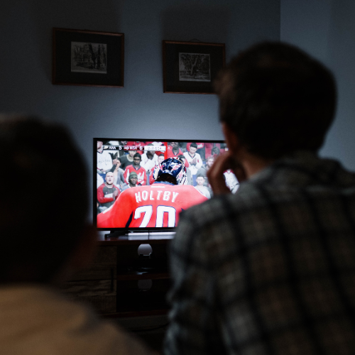Family watching Dish TV together